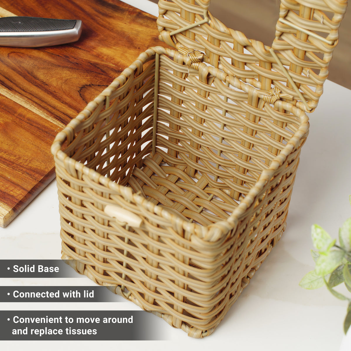 Square Wicker Tissue Box Cover – Storageworks