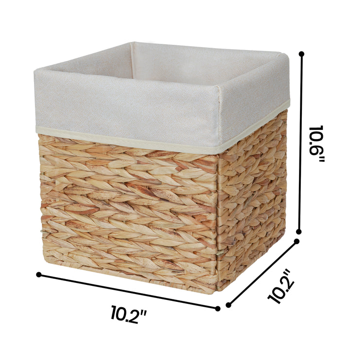 Handcrafted Water Hyacinth Basket, 10.2'' or 11.8 '' Cube, 2-Pack