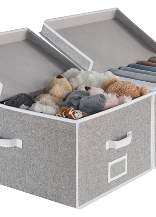 Extra Large Storage Bins with Lids, 55L Decorative Organizer