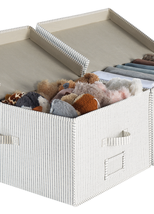 Extra Large Storage Bins with Lids, 55L Decorative Organizer