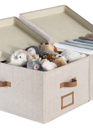 Extra Large Storage Bins with Lids, 55L Decorative Organizer