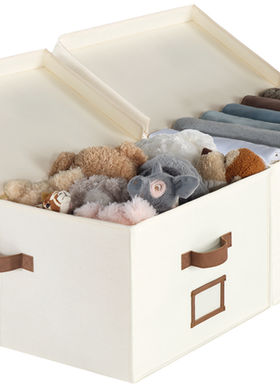 Extra Large Storage Bins with Lids, 55L Decorative Organizer