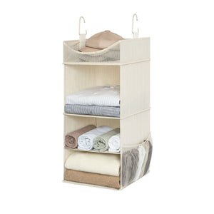 Hanging Closet Organizer, 3-Shelf Shelves with Top Shelf