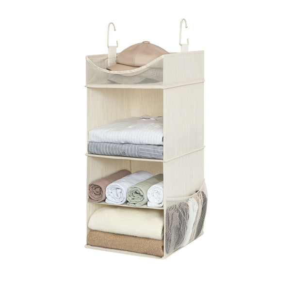 Hanging Closet Organizer, 3-Shelf Shelves with Top Shelf