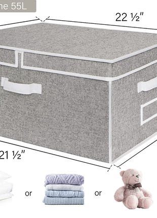 Extra Large Storage Bins with Lids, 55L Decorative Organizer