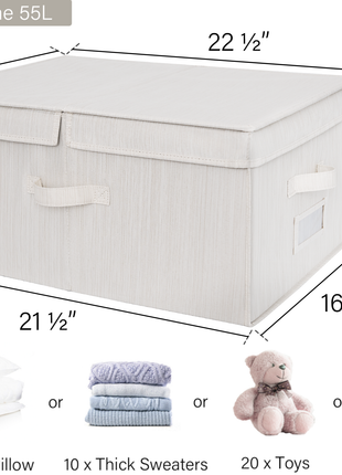 Extra Large Storage Bins with Lids, 55L Decorative Organizer