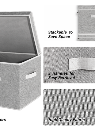 Fabric Storage Bins with Lid, 2-Pack