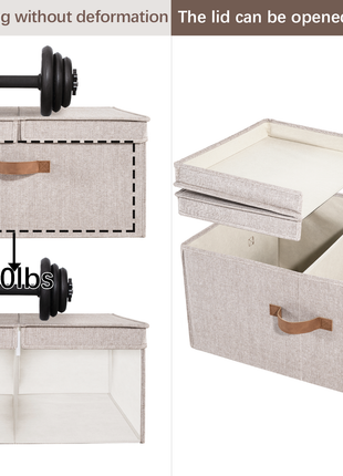 Extra Large Storage Bins with Lids, 55L Decorative Organizer