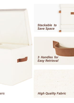 Fabric Storage Bins with Lid, 2-Pack