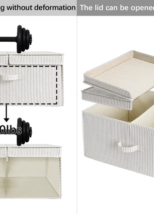 Extra Large Storage Bins with Lids, 55L Decorative Organizer