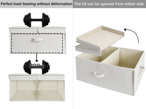 Extra Large Storage Bins with Lids, 55L Decorative Organizer