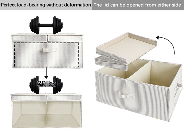 Extra Large Storage Bins with Lids, 55L Decorative Organizer