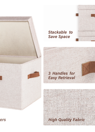 Fabric Storage Bins with Lid, 2-Pack