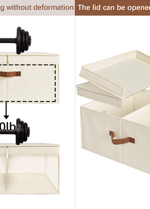 Extra Large Storage Bins with Lids, 55L Decorative Organizer