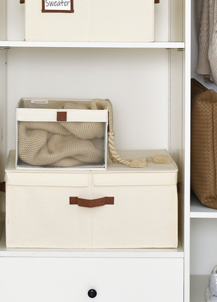 Extra Large Storage Bins with Lids, 55L Decorative Organizer