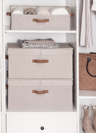 Extra Large Storage Bins with Lids, 55L Decorative Organizer