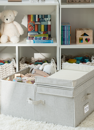 Extra Large Storage Bins with Lids, 55L Decorative Organizer