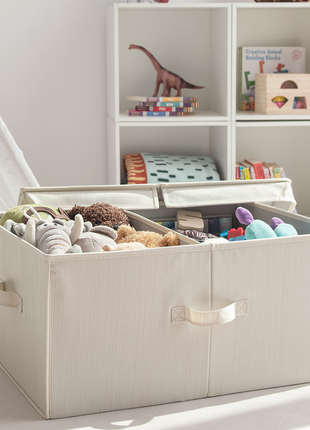 Extra Large Storage Bins with Lids, 55L Decorative Organizer