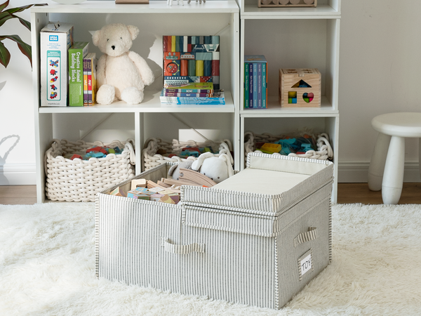 Extra Large Storage Bins with Lids, 55L Decorative Organizer