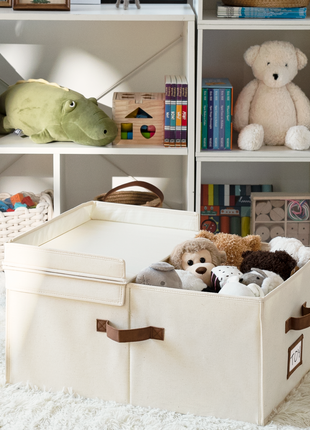 Extra Large Storage Bins with Lids, 55L Decorative Organizer