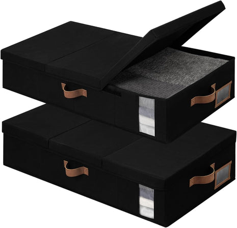 Under Bed Storage Bins with Lids, 2 Pack