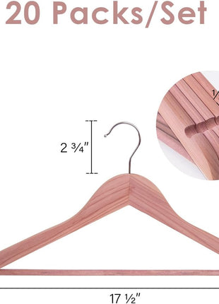 Cedar Wood Clothes Hangers for Shirts, Jackets, Pants, Suits, Sweaters