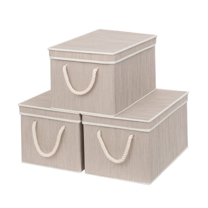 Foldable Fabric Storage Bins with Handles, X-Large, 3-Pack