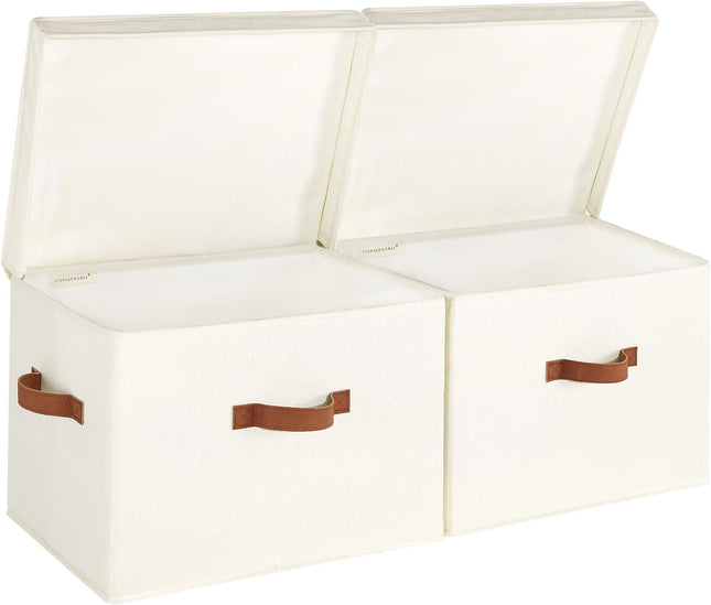 StorageWorks Fabric Storage Bins with Lid, 2-Pack