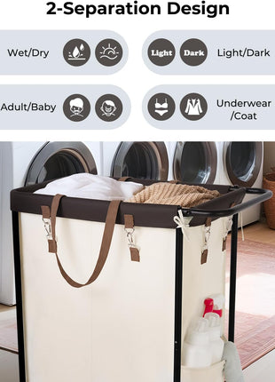 140L Extra Large Laundry Basket with Wheels, 1-Pack