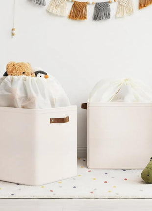 3 Pack Extra Large Fabric Storage Bins with Drawstring Closure