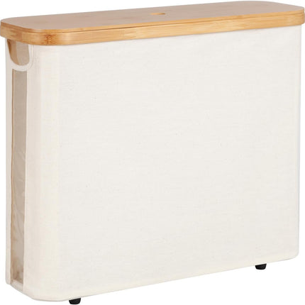 StorageWorks Toilet Paper Storage Basket, Papers Container with Bamboo Lid