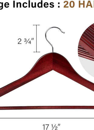 Wooden Hangers for Coats, Shirts, Jackets, Pants, Suits
