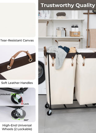 390L Extra Large Lanudry Hamper with Wheels, 1 Pack
