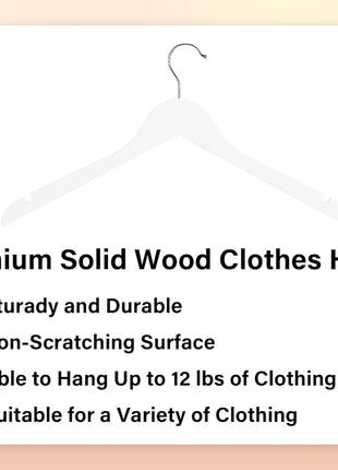 Premium Solid Wood Clothes Hanger for Tank Top, T-Shirt, Strap Dress