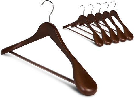 Extra Wide Shoulder Wood Coat Hanger for Coats, Shirts