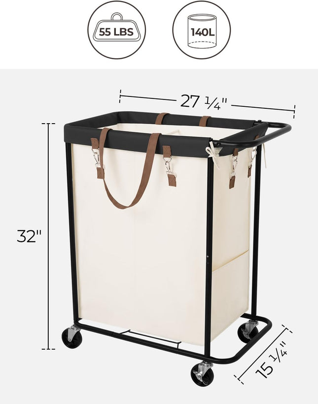 StorageWorks 140L Extra Large Laundry Basket with Wheels, 1-Pack