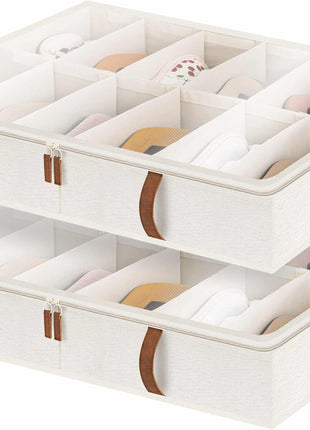 Under Bed Shoe Organizer for Closet, 2-Pack