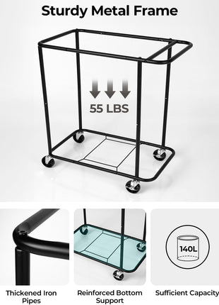 140L Extra Large Laundry Basket with Wheels, 1-Pack