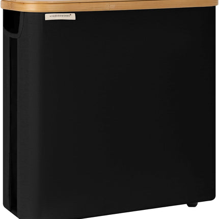 StorageWorks Toilet Paper Storage Basket, Papers Container with Bamboo Lid