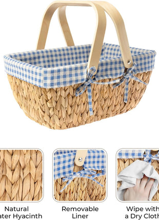 Wicker Basket with Washable Linner