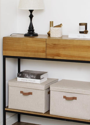 Fabric Storage Bins with Lid, 2-Pack