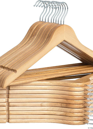 Wooden Hangers for Coats, Shirts, Jackets, Pants, Suits