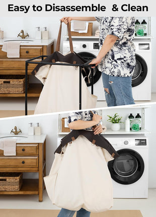140L Extra Large Laundry Basket with Wheels, 1-Pack
