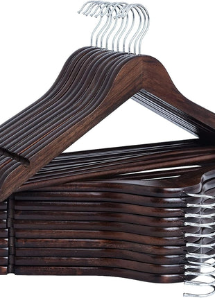 Wooden Hangers for Coats, Shirts, Jackets, Pants, Suits