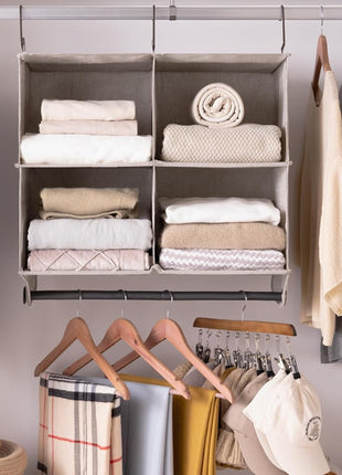 Hanging Closet Organizer with Garment Rod