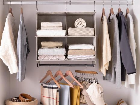 Hanging Closet Organizer with Garment Rod