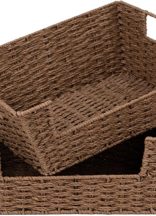 Wicker Pantry Baskets for Storage, 2 Pack
