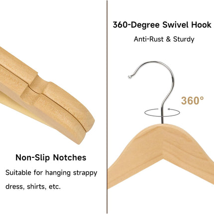 StorageWorks Wood Coat Hanger for Coats, Shirts, Jackets, Pants