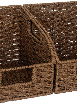 Storage Baskets for Organizing, Wicker Baskets with Built-in Handles, 2 Pack