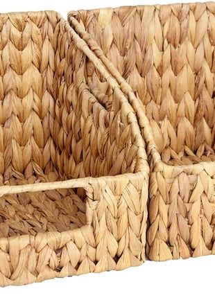 Storage Baskets for Organizing, Wicker Baskets with Built-in Handles, 2 Pack